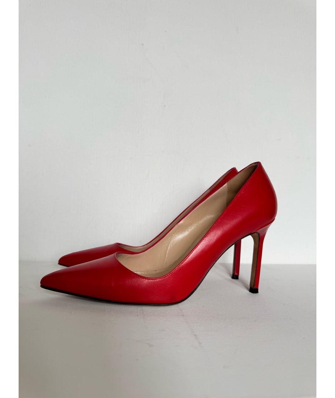 MANOLO BLAHNIK Красные кожаные туфли, фото 5