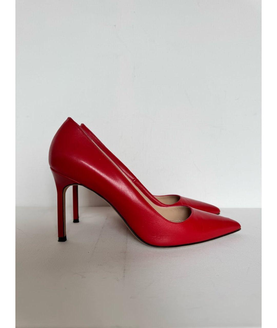 MANOLO BLAHNIK Красные кожаные туфли, фото 8