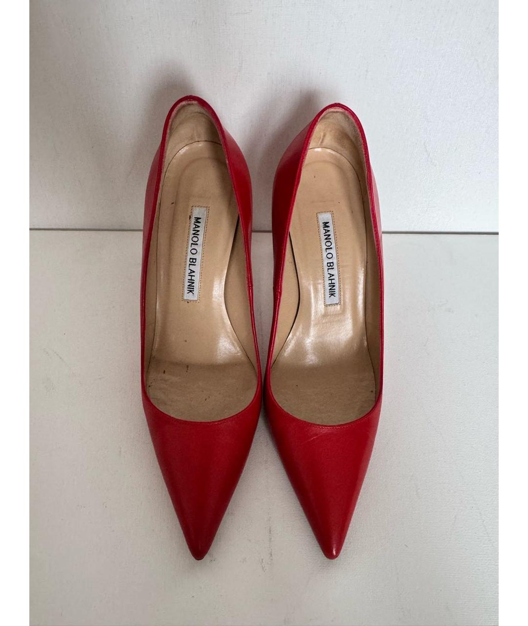 MANOLO BLAHNIK Красные кожаные туфли, фото 3