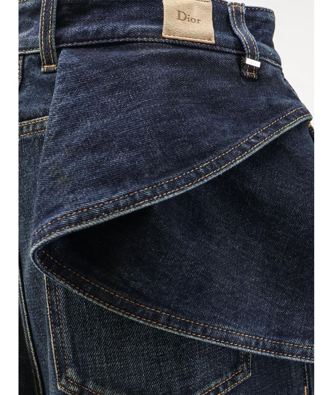 CHRISTIAN DIOR Синие хлопковые прямые джинсы, фото 3