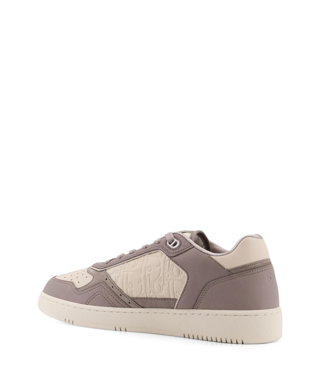 CHRISTIAN DIOR Серые кожаные низкие кроссовки / кеды, фото 3