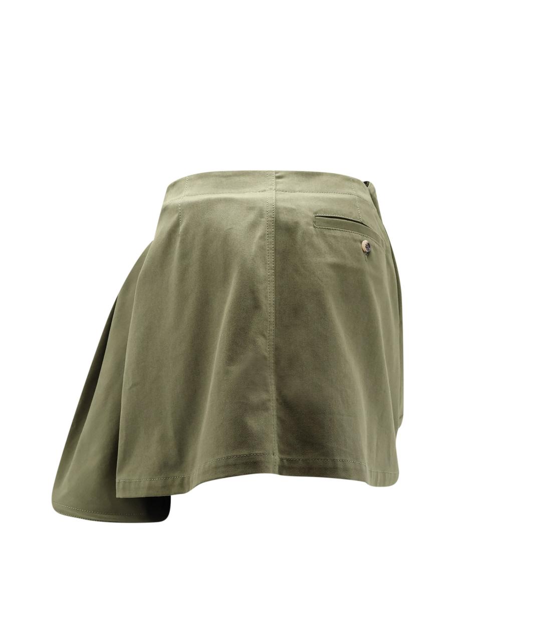 CHRISTIAN DIOR Зеленая хлопковая юбка мини, фото 2