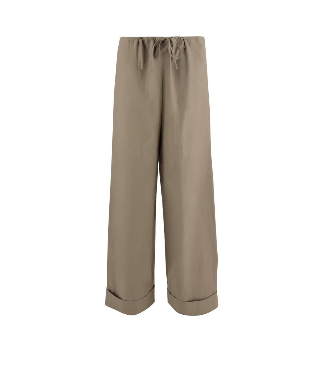 THE ROW Зеленые хлопковые прямые брюки, фото 1