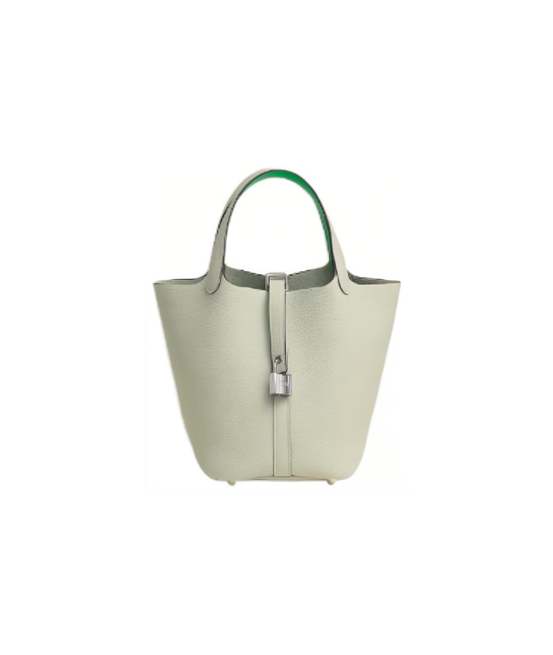 HERMES Салатовая кожаная сумка через плечо, фото 6