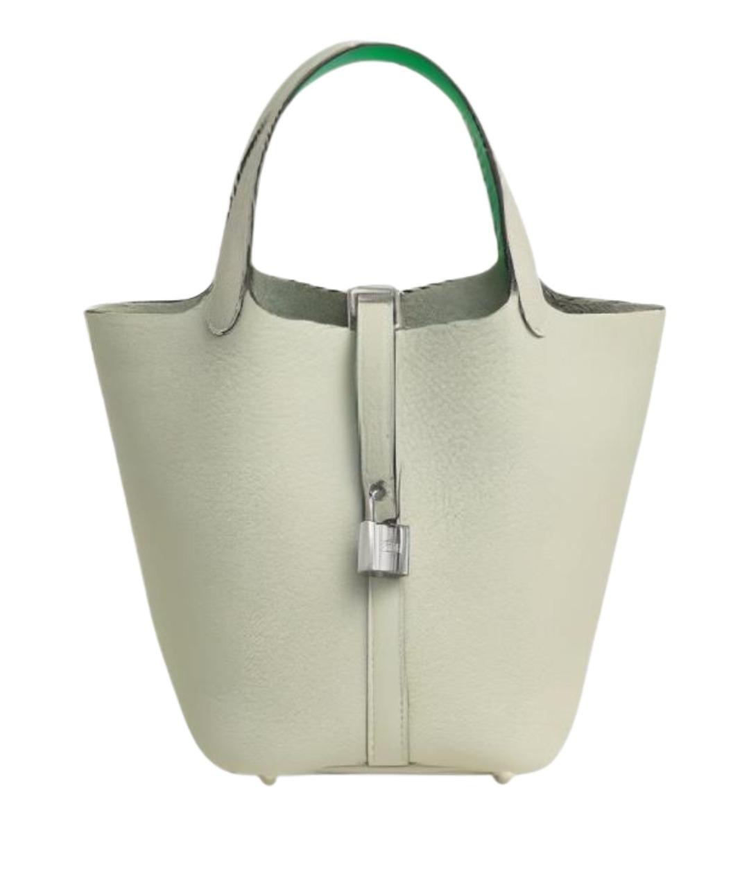 HERMES Салатовая кожаная сумка через плечо, фото 1