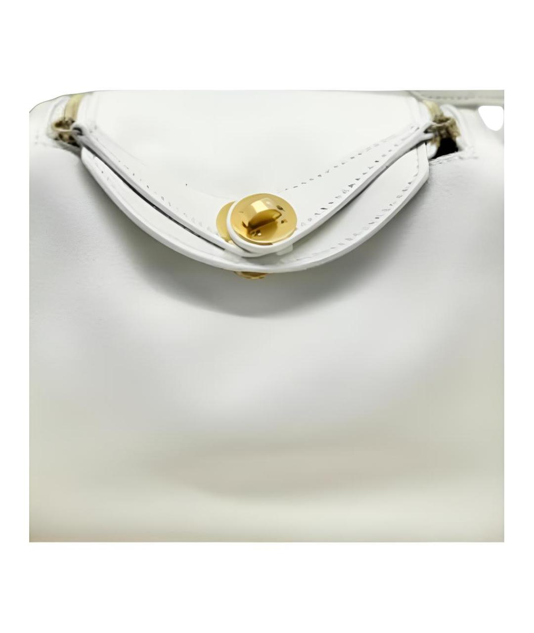 HERMES Белая кожаная сумка через плечо, фото 4
