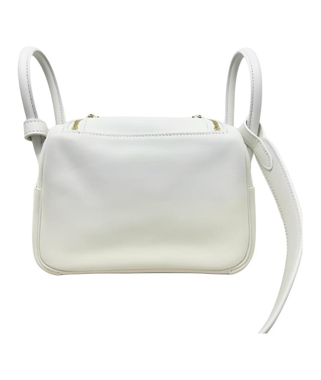 HERMES Белая кожаная сумка через плечо, фото 2