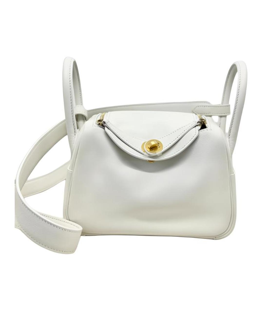 HERMES Белая кожаная сумка через плечо, фото 1