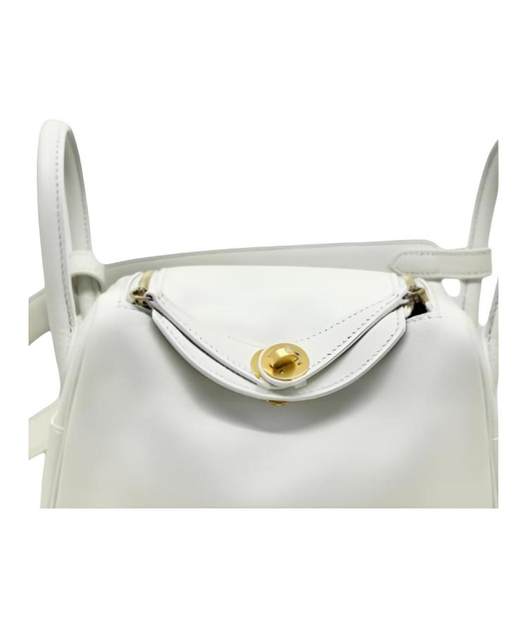 HERMES Белая кожаная сумка через плечо, фото 3