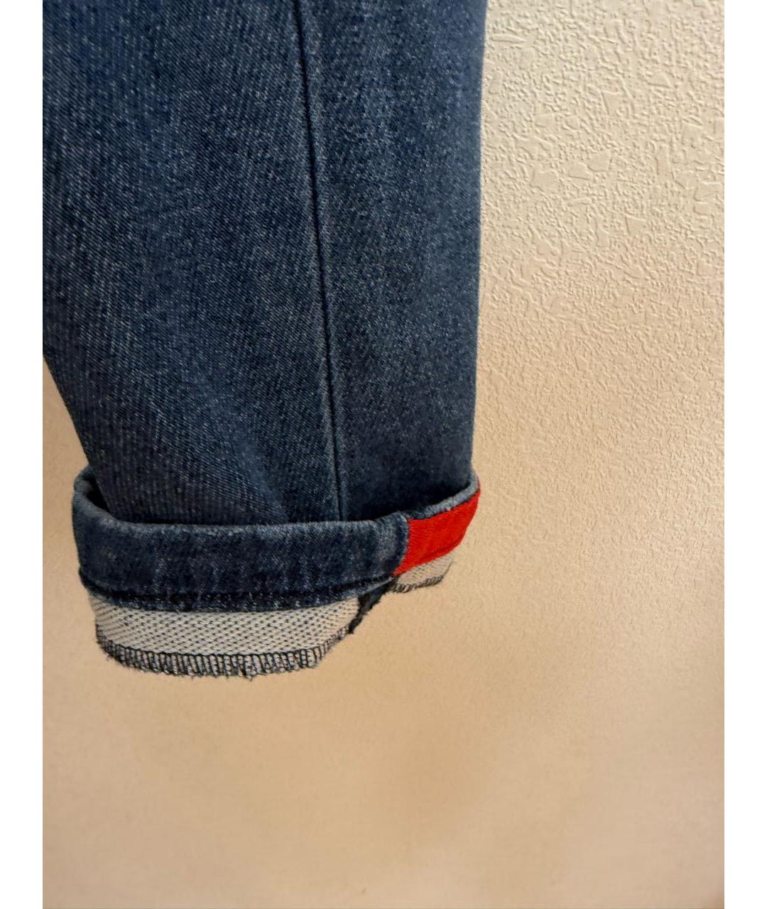 KITON Темно-синие хлопко-эластановые прямые джинсы, фото 4