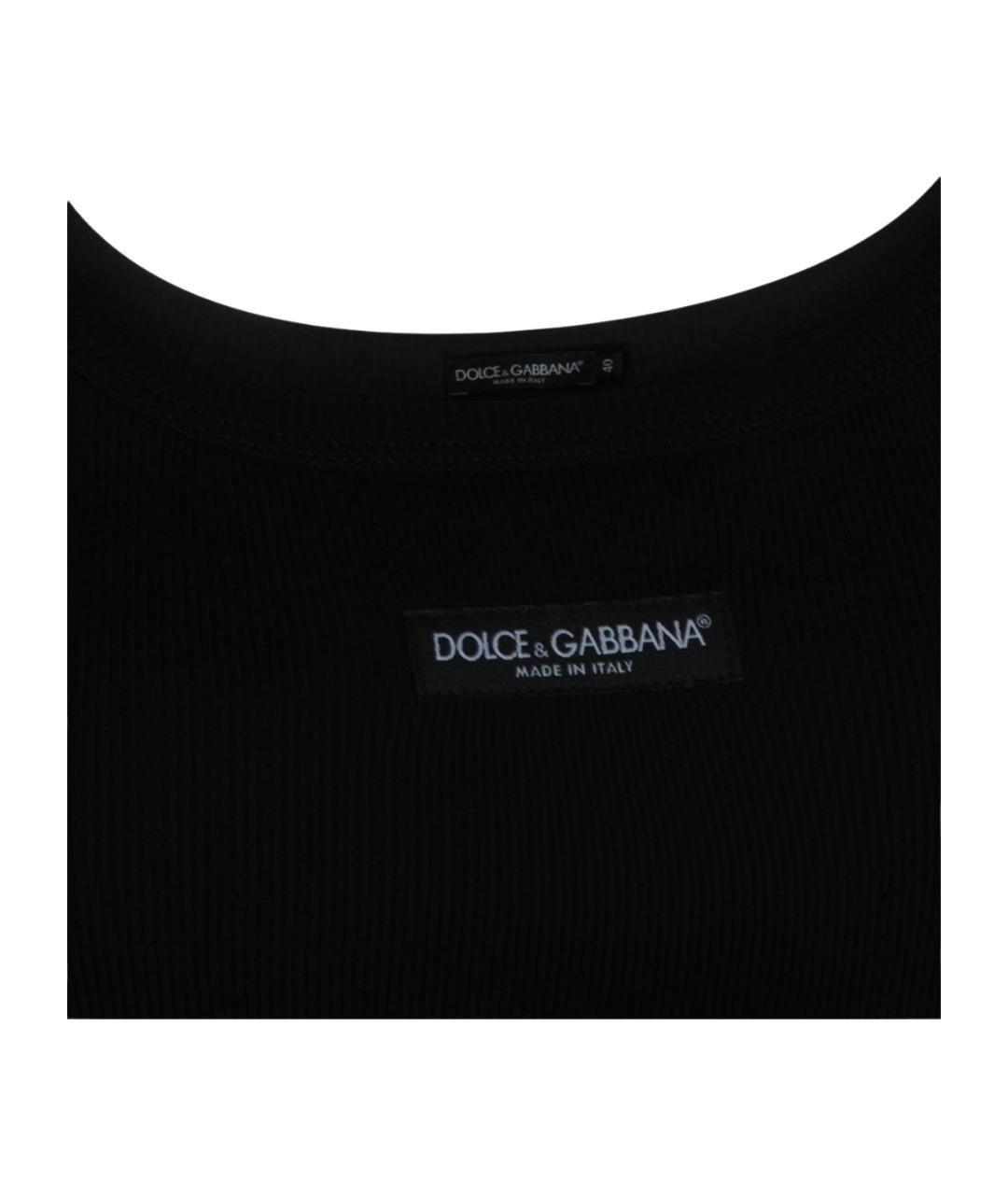 DOLCE&GABBANA Черная хлопковая майка, фото 3