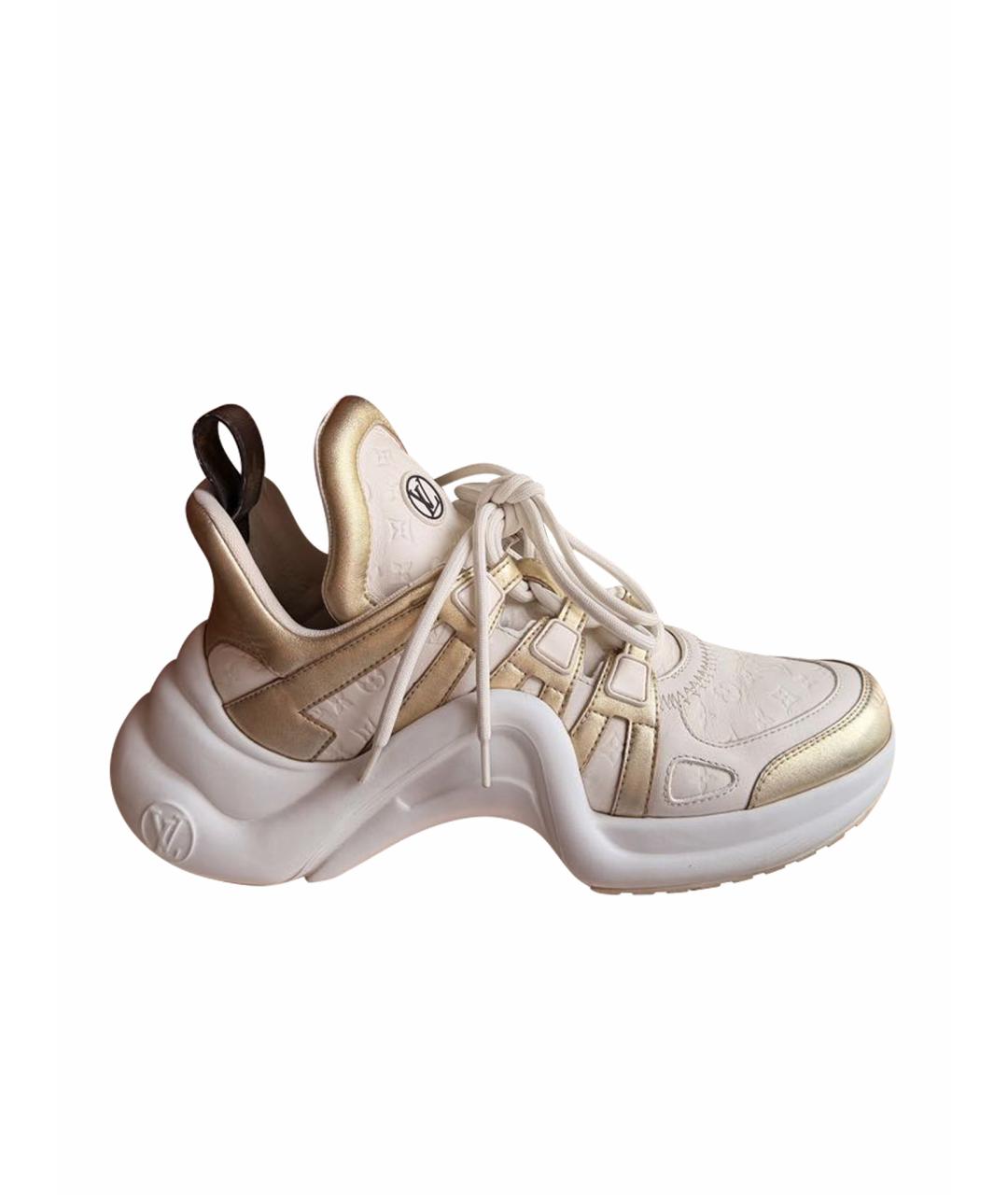 LOUIS VUITTON Белые кожаные кроссовки, фото 1