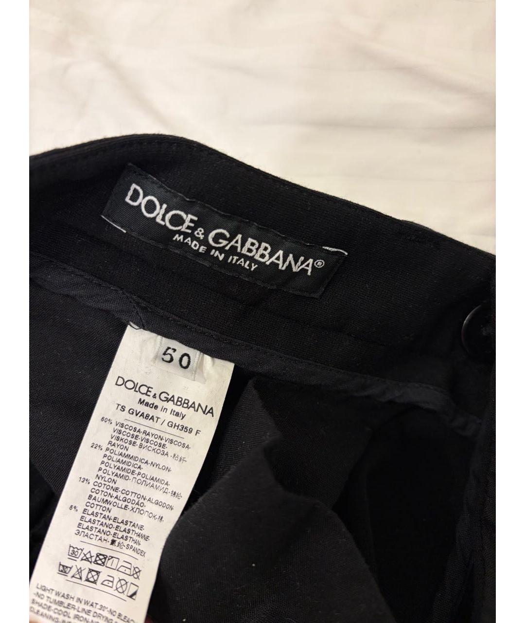 DOLCE&GABBANA Черные вискозные повседневные брюки, фото 8