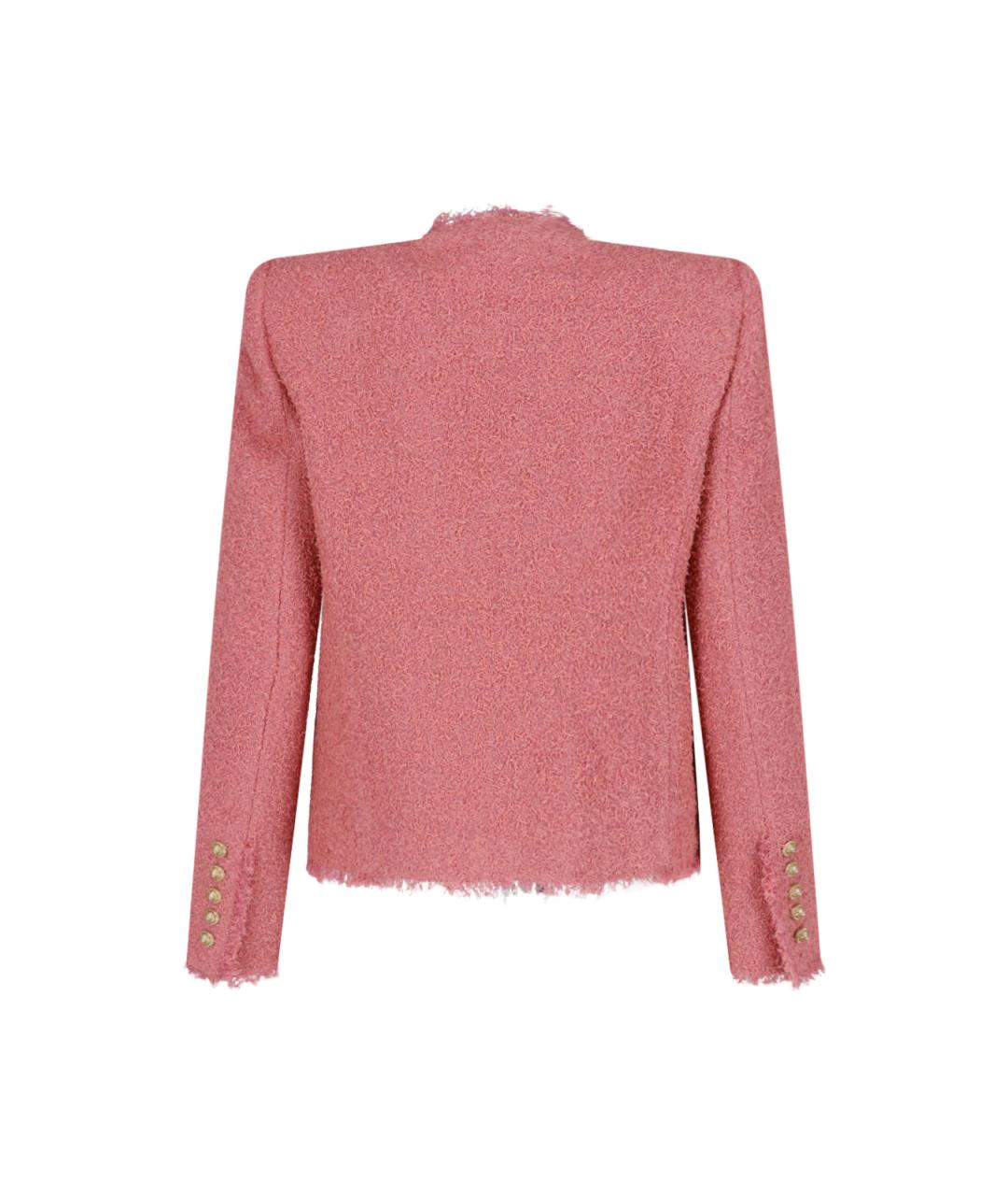 BALMAIN Розовый шерстяной жакет/пиджак, фото 2