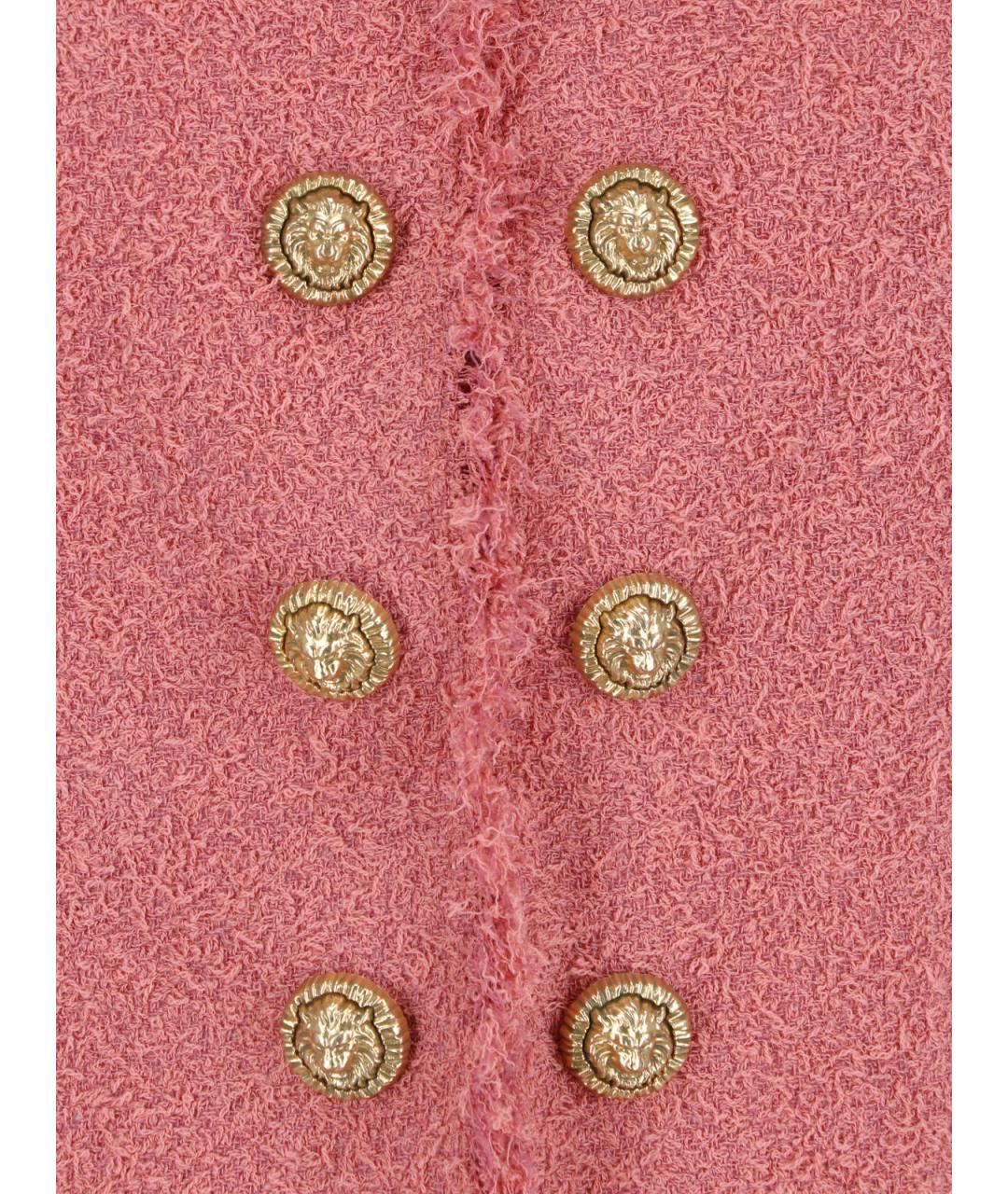 BALMAIN Розовый шерстяной жакет/пиджак, фото 4