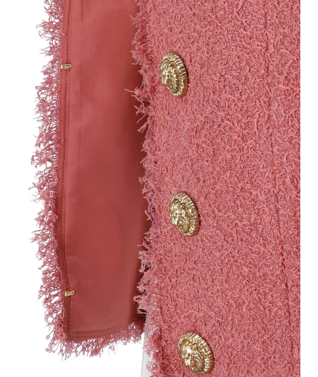 BALMAIN Розовый шерстяной жакет/пиджак, фото 5