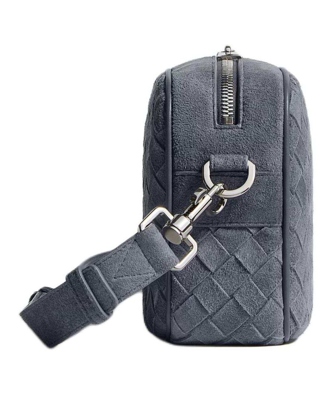 BOTTEGA VENETA Серая кожаная сумка на плечо, фото 2