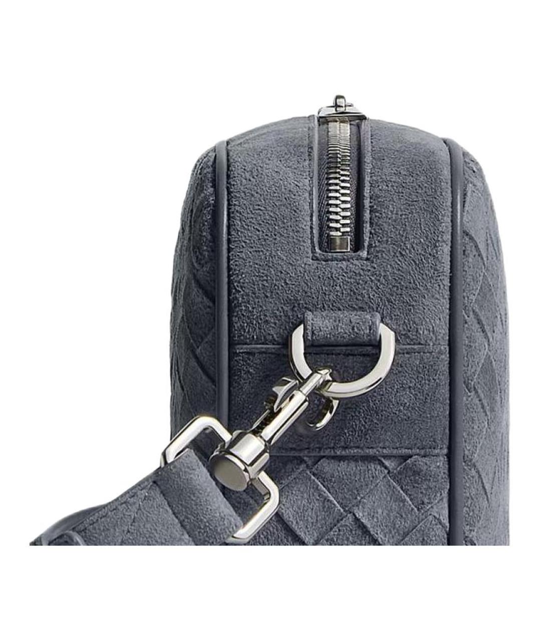 BOTTEGA VENETA Серая кожаная сумка на плечо, фото 4