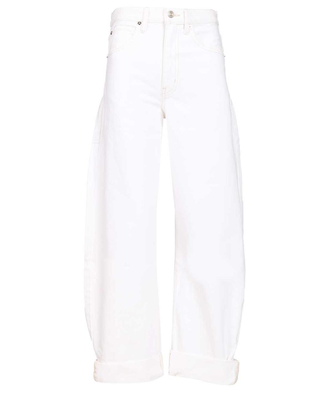 FRAME Белые хлопковые прямые джинсы, фото 1
