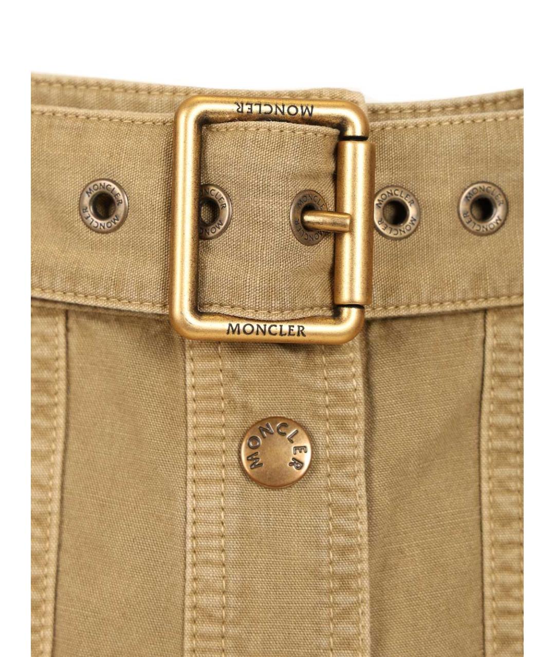 MONCLER Бежевая хлопковая юбка миди, фото 5