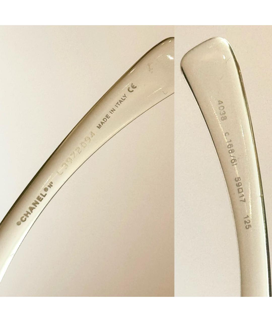 CHANEL Бежевые пластиковые солнцезащитные очки, фото 5