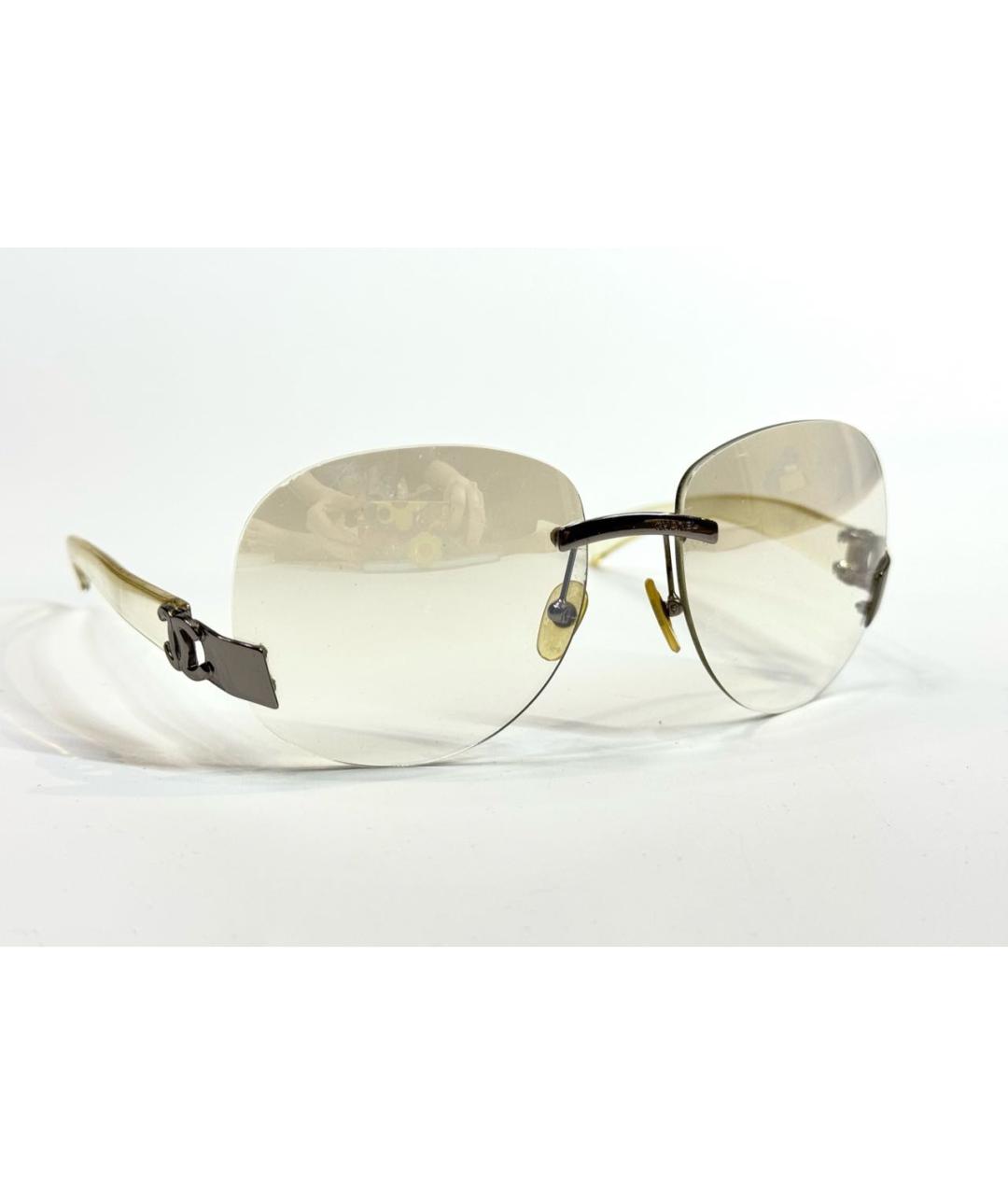 CHANEL Бежевые пластиковые солнцезащитные очки, фото 9
