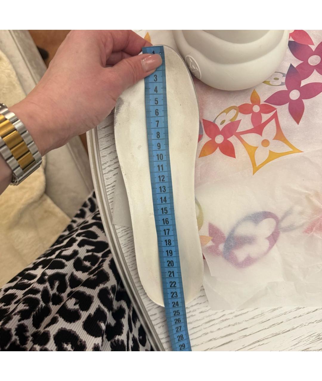 LOUIS VUITTON Синие кожаные кроссовки, фото 8