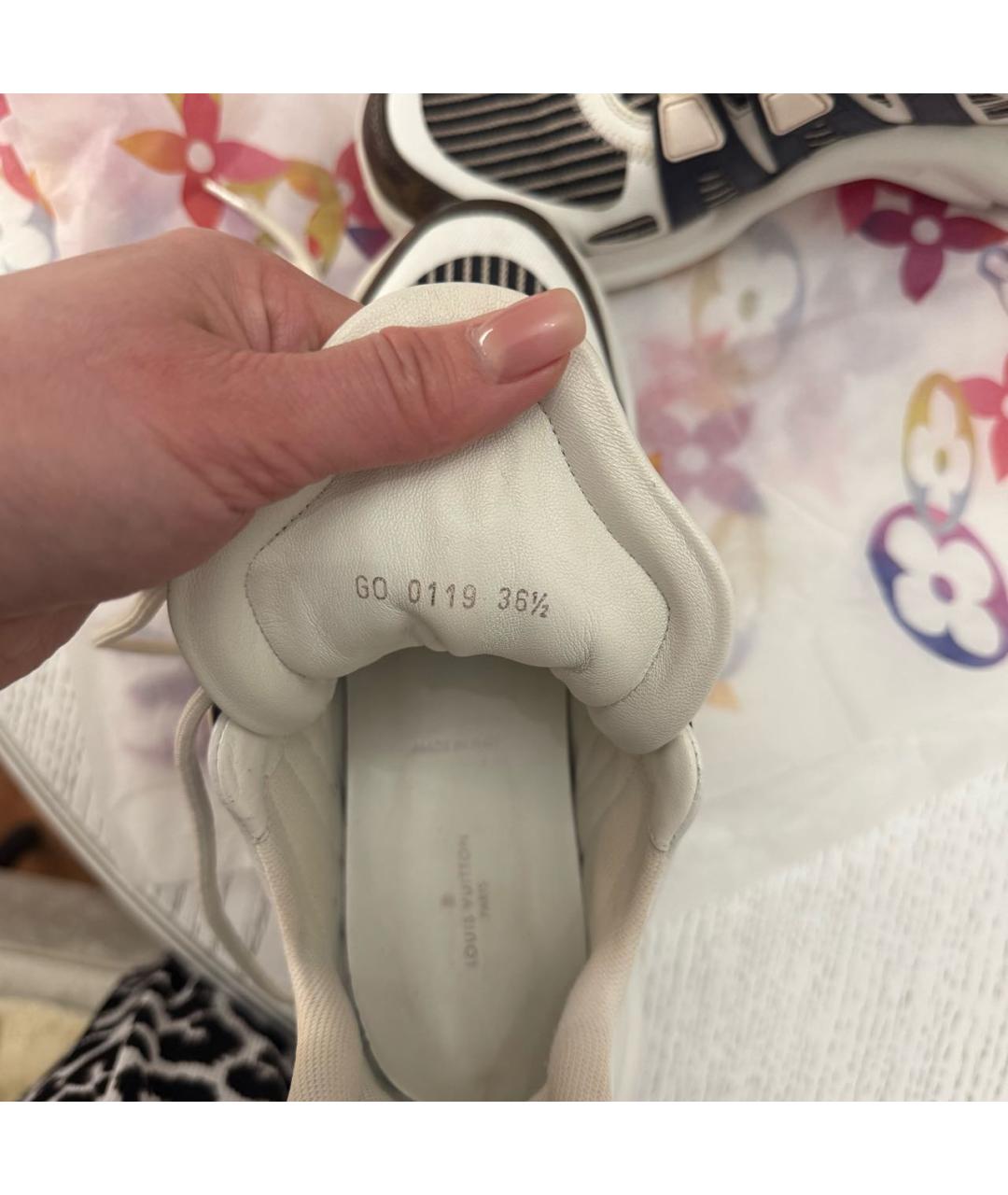 LOUIS VUITTON Синие кожаные кроссовки, фото 6