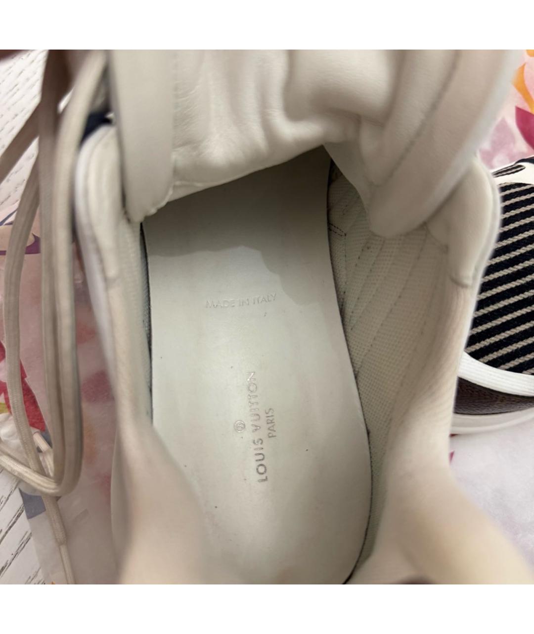 LOUIS VUITTON Синие кожаные кроссовки, фото 7