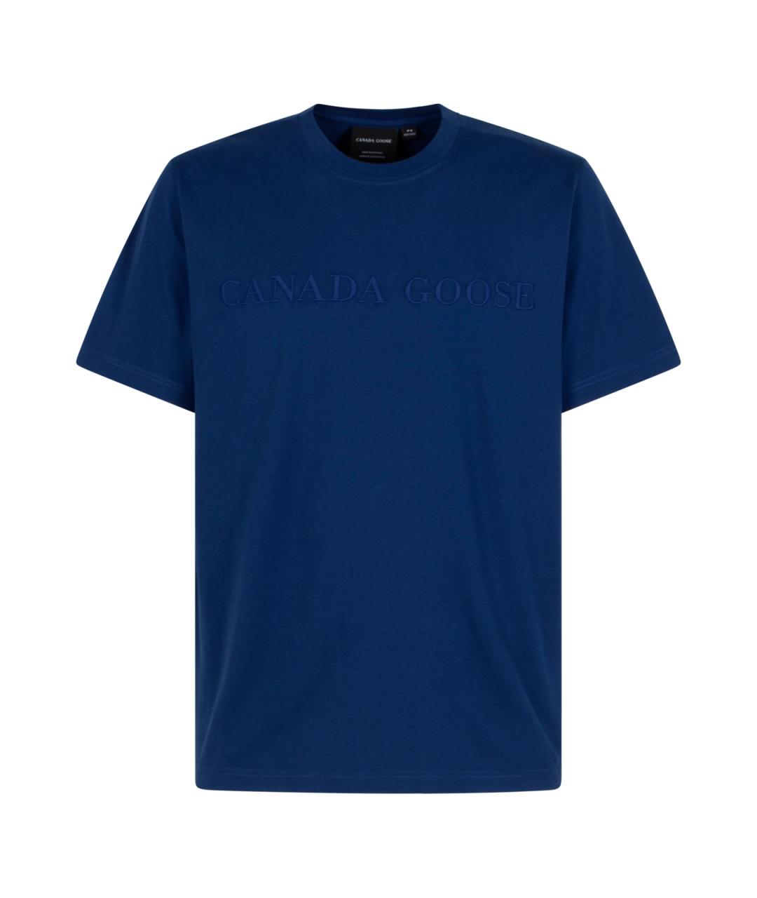 CANADA GOOSE Синяя хлопковая футболка, фото 1