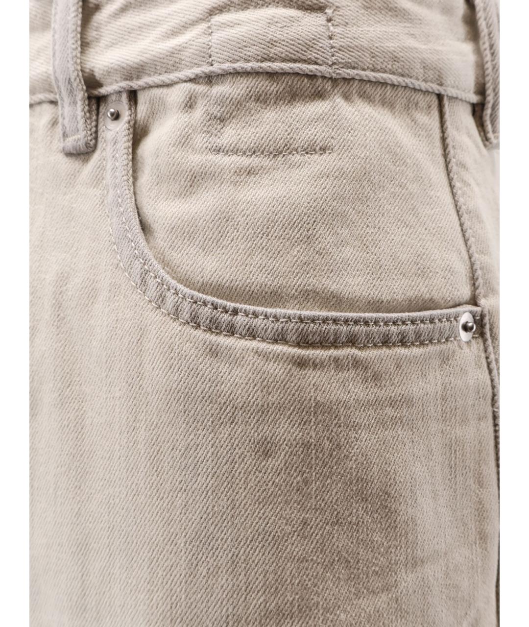 RICK OWENS DRKSHDW Бежевые хлопковые прямые джинсы, фото 3