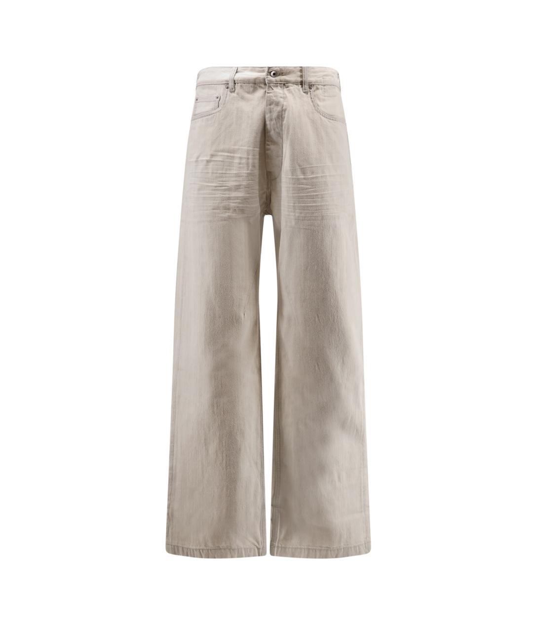 RICK OWENS DRKSHDW Бежевые хлопковые прямые джинсы, фото 4