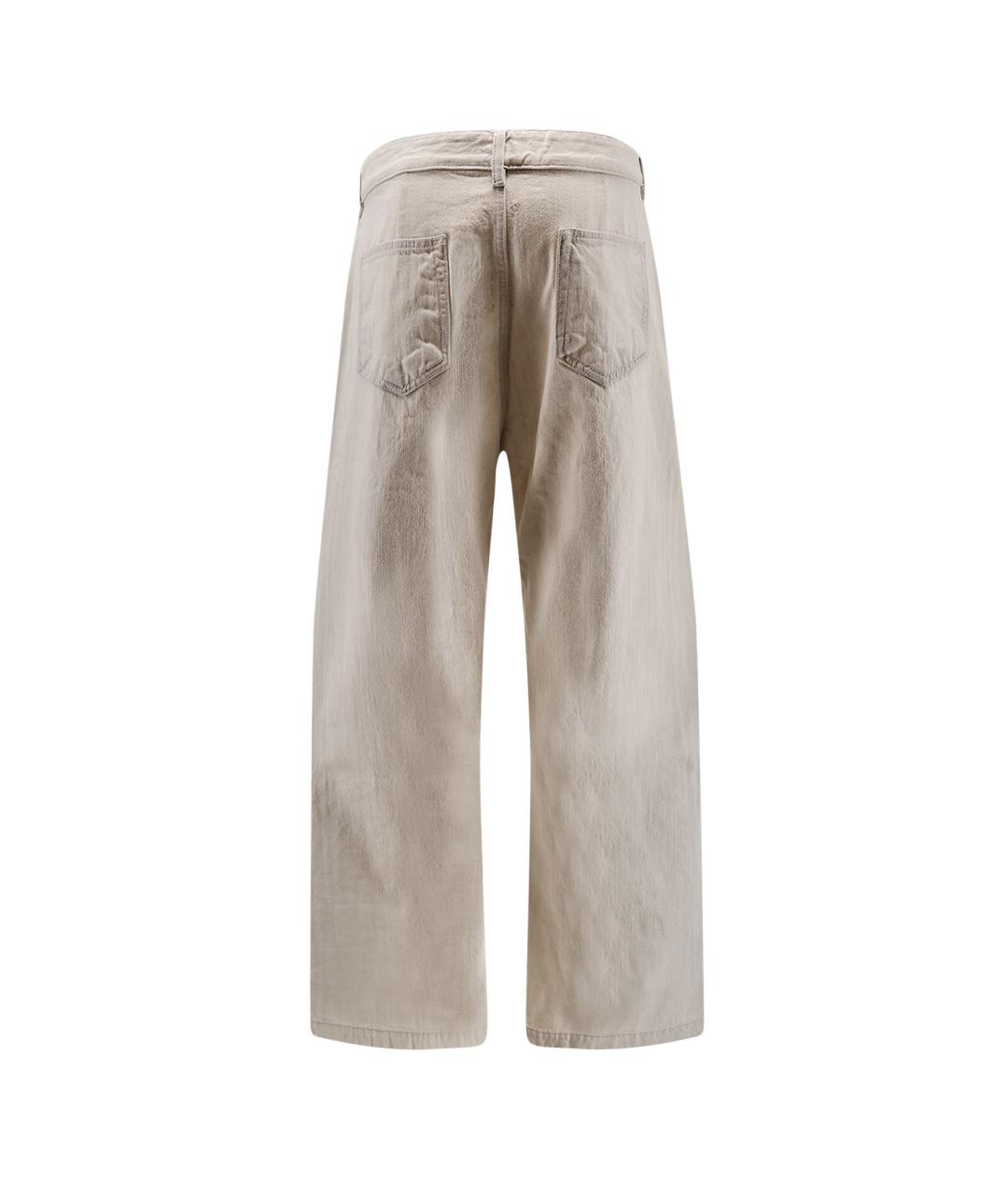 RICK OWENS DRKSHDW Бежевые хлопковые прямые джинсы, фото 2