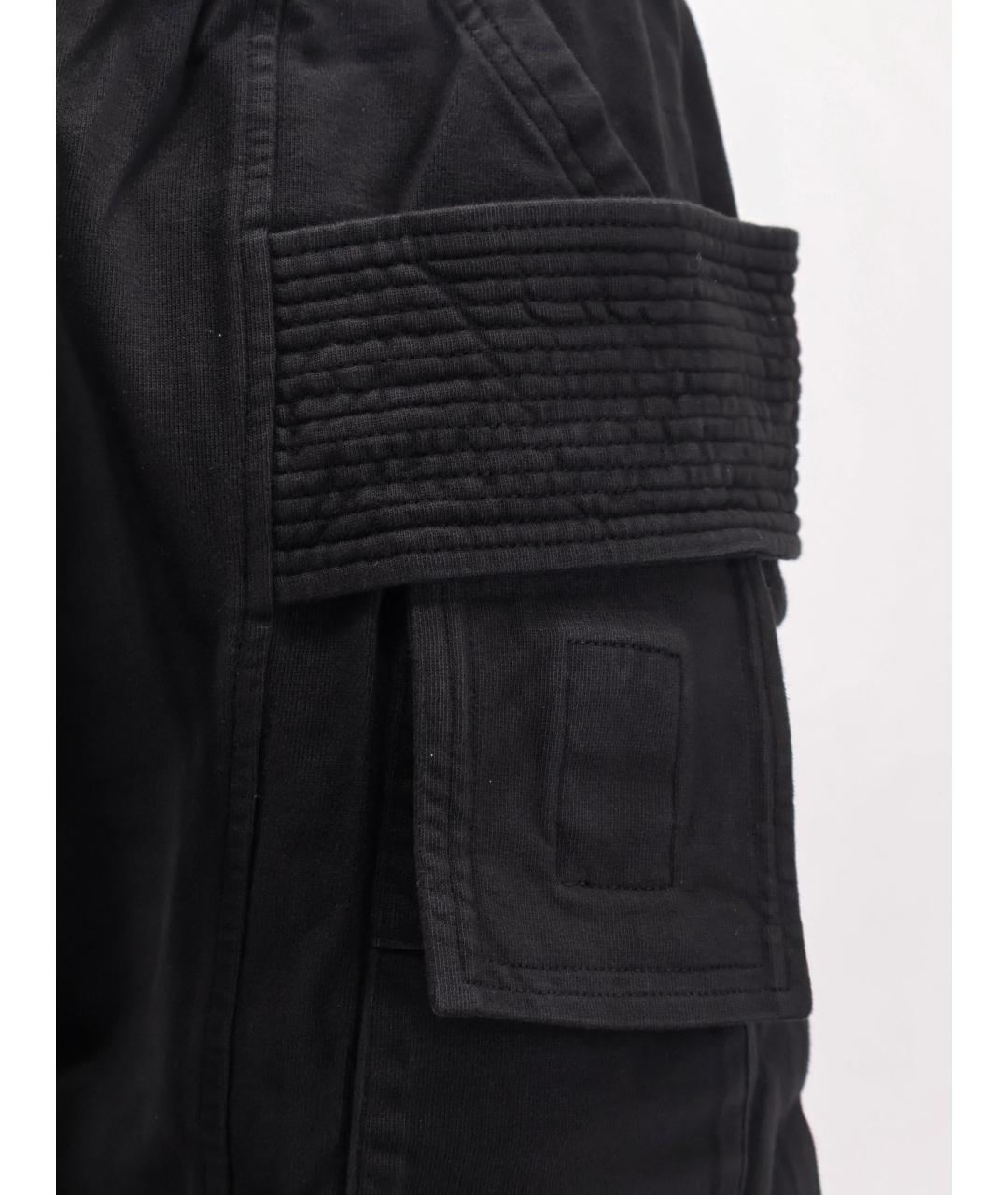 RICK OWENS DRKSHDW Черные хлопковые повседневные брюки, фото 3