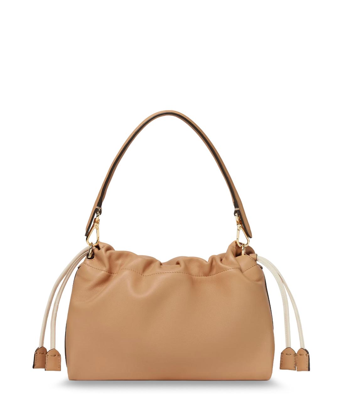 FENDI Бежевая кожаная сумка через плечо, фото 2