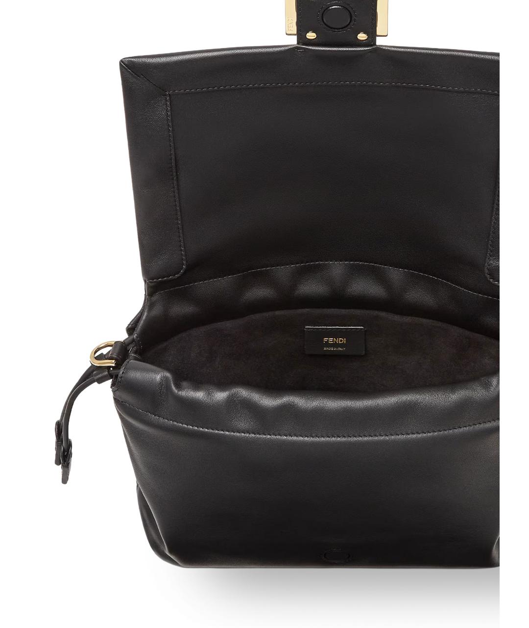 FENDI Черная кожаная сумка через плечо, фото 4