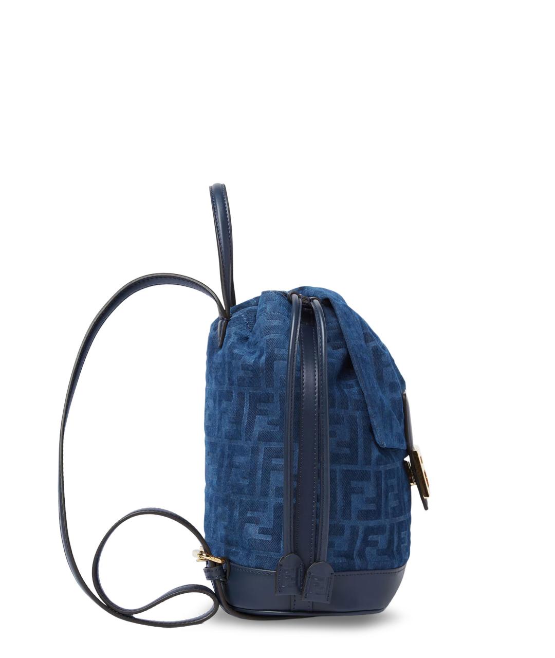 FENDI Синий тканевый рюкзак, фото 3