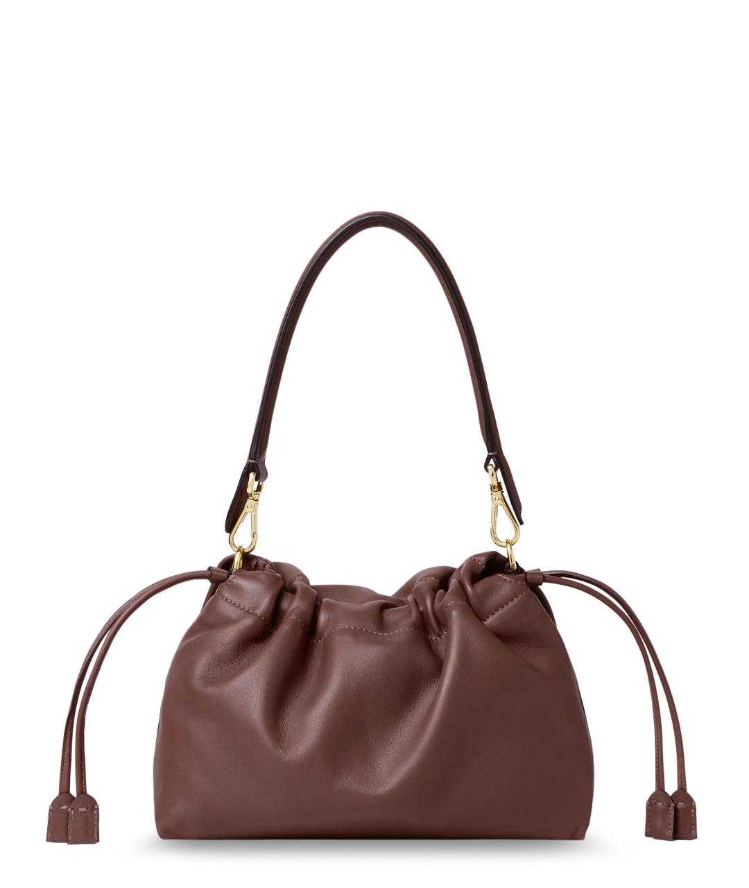 FENDI Коричневая кожаная сумка через плечо, фото 2