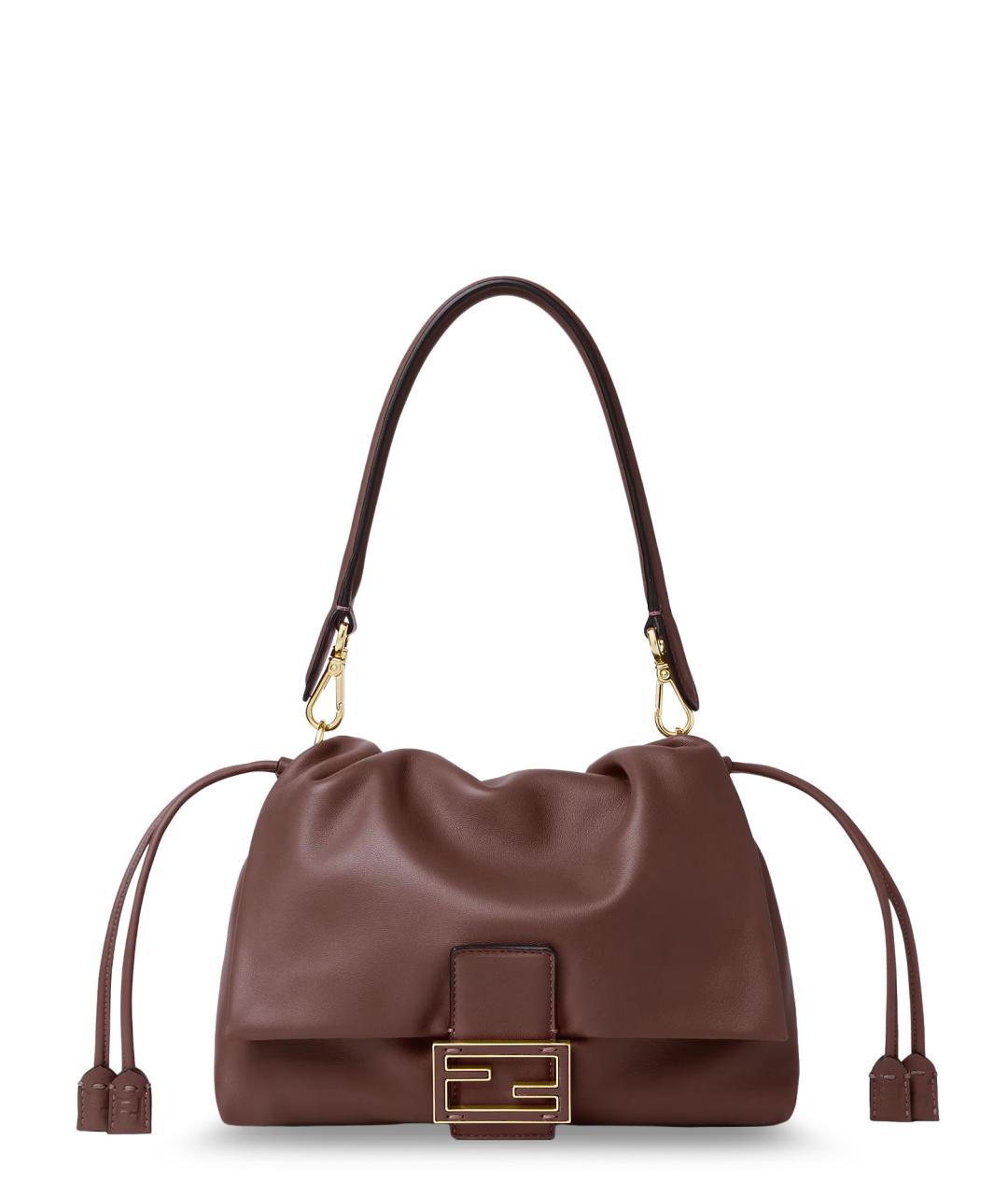 FENDI Коричневая кожаная сумка через плечо, фото 1