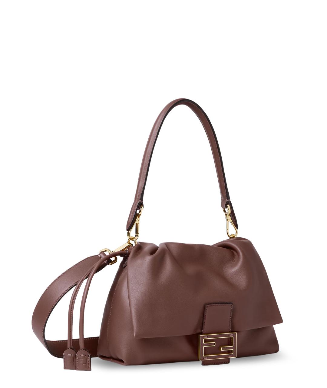FENDI Коричневая кожаная сумка через плечо, фото 3