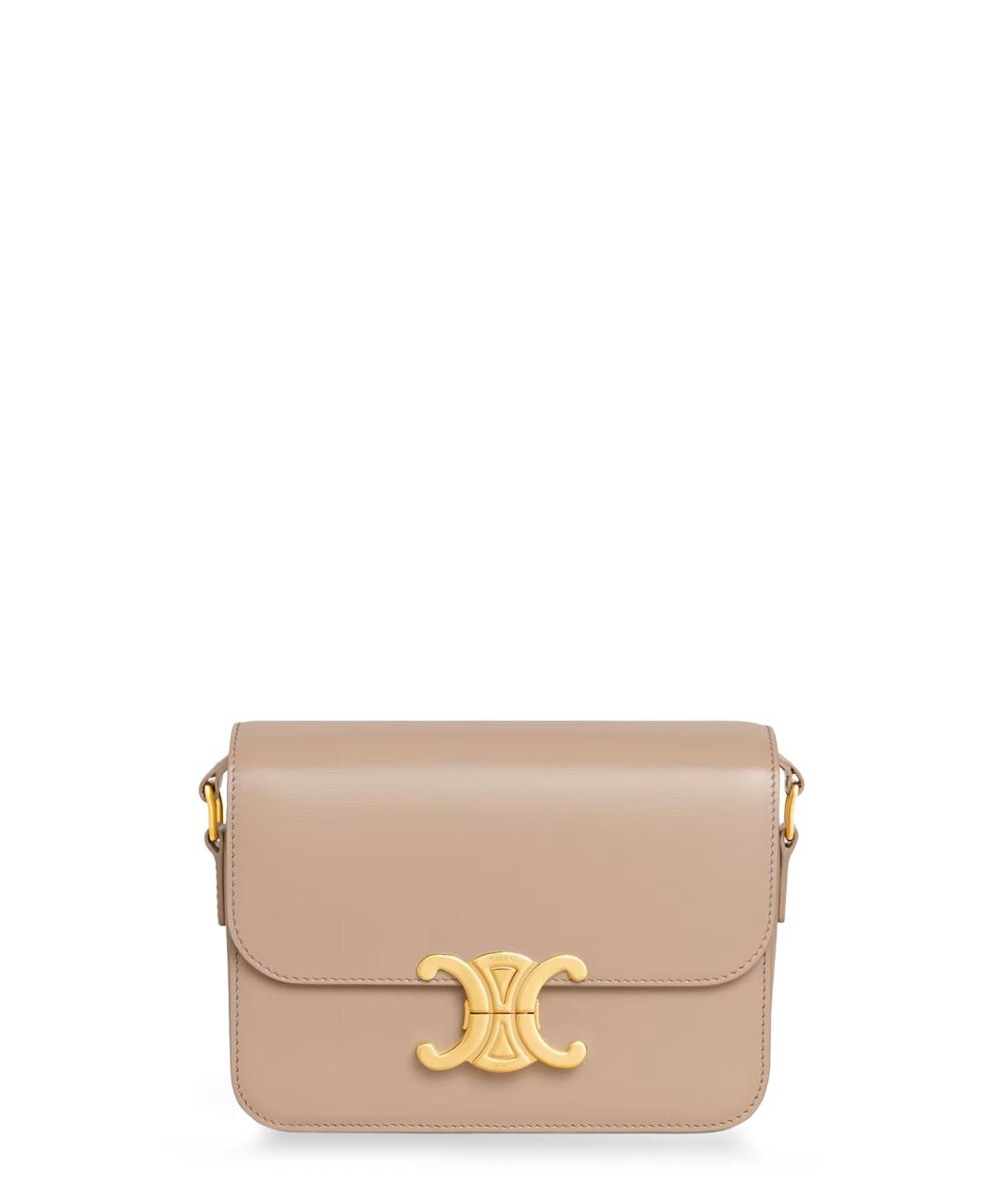 CELINE Бежевая кожаная сумка через плечо, фото 1