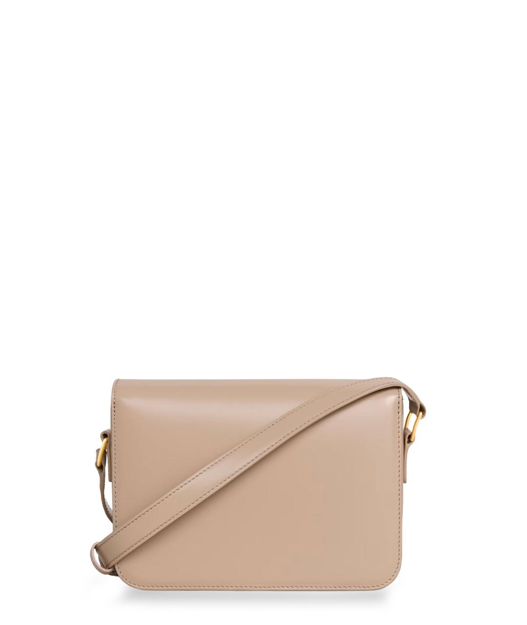 CELINE Бежевая кожаная сумка через плечо, фото 2