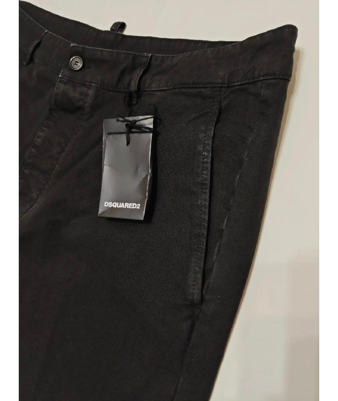 DSQUARED2 Черные хлопковые повседневные брюки, фото 5