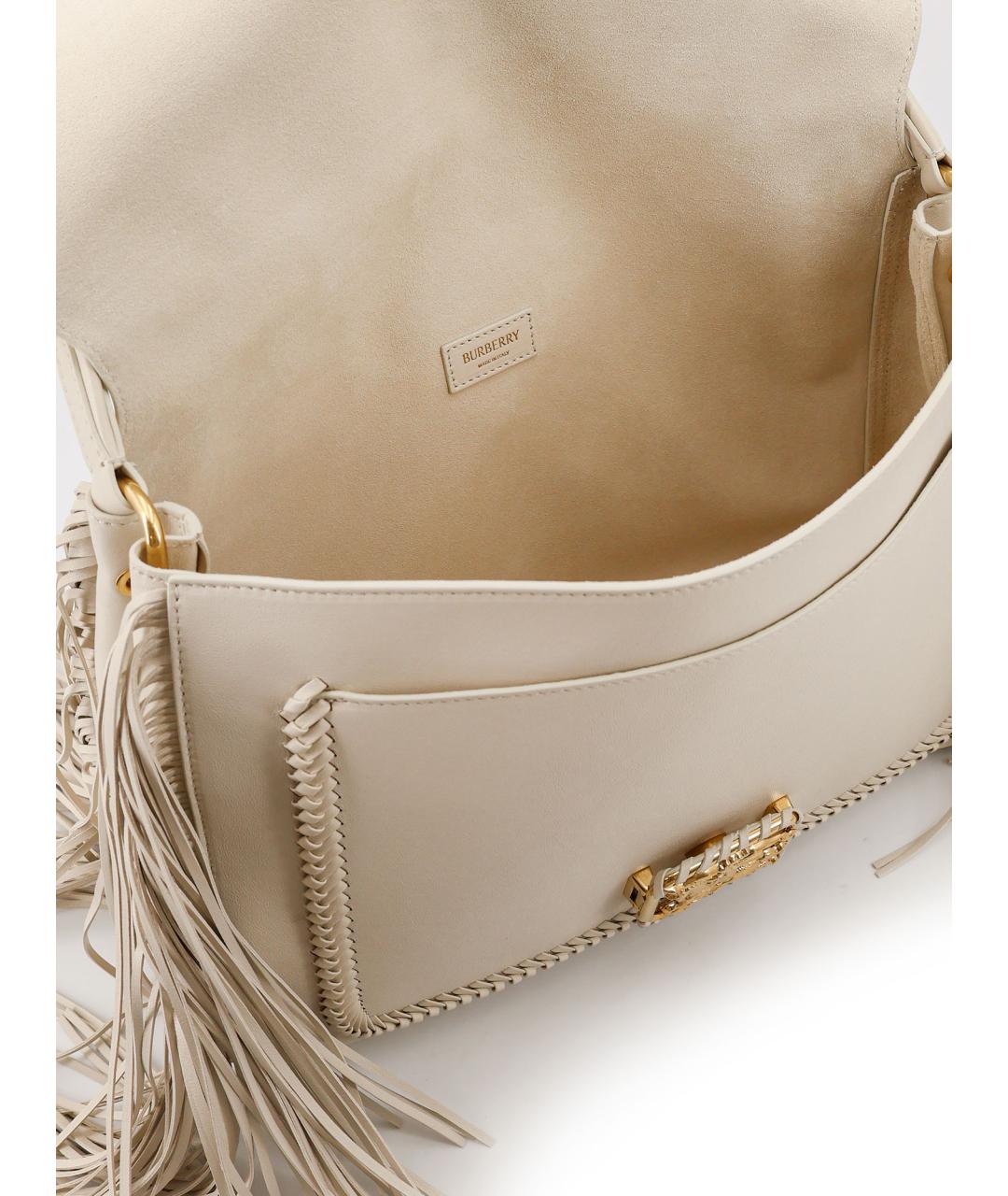 BURBERRY Бежевая кожаная сумка через плечо, фото 4