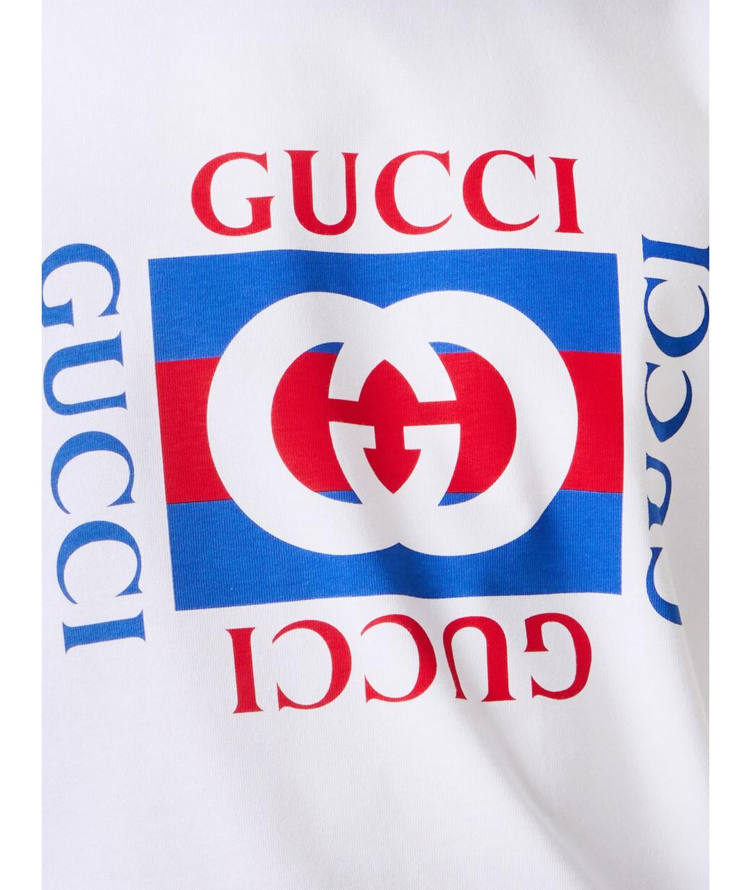 GUCCI Белая хлопковая футболка, фото 3