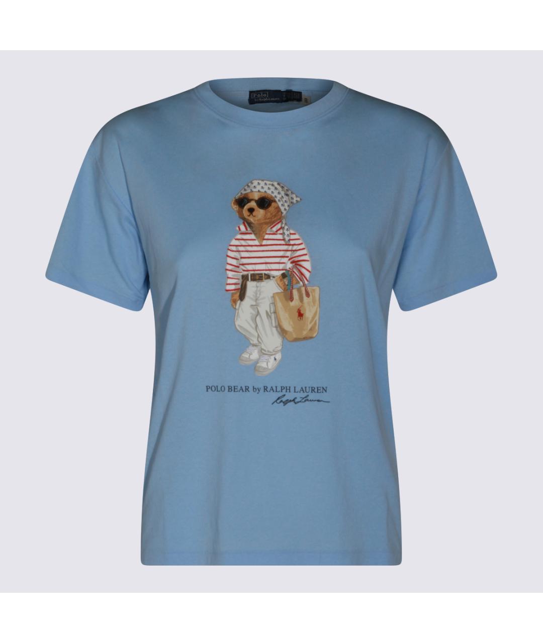 POLO RALPH LAUREN Синяя хлопковая футболка, фото 4