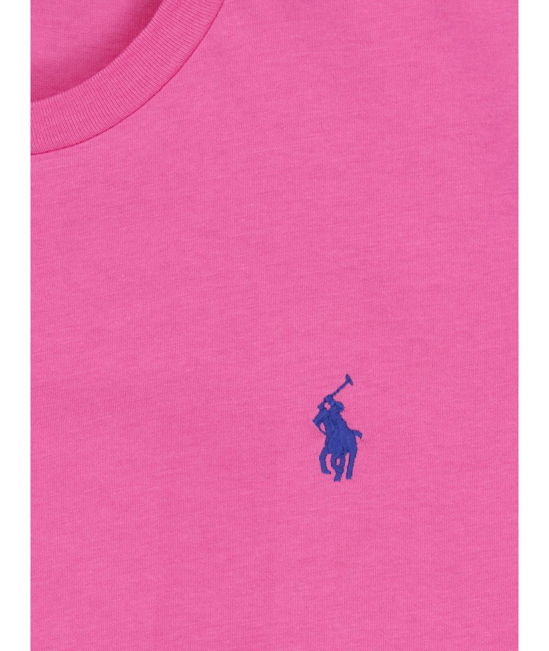 POLO RALPH LAUREN Розовая хлопковая футболка, фото 3