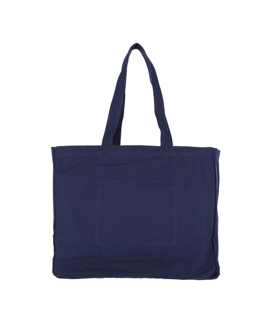 POLO RALPH LAUREN Синяя хлопковая сумка тоут, фото 3