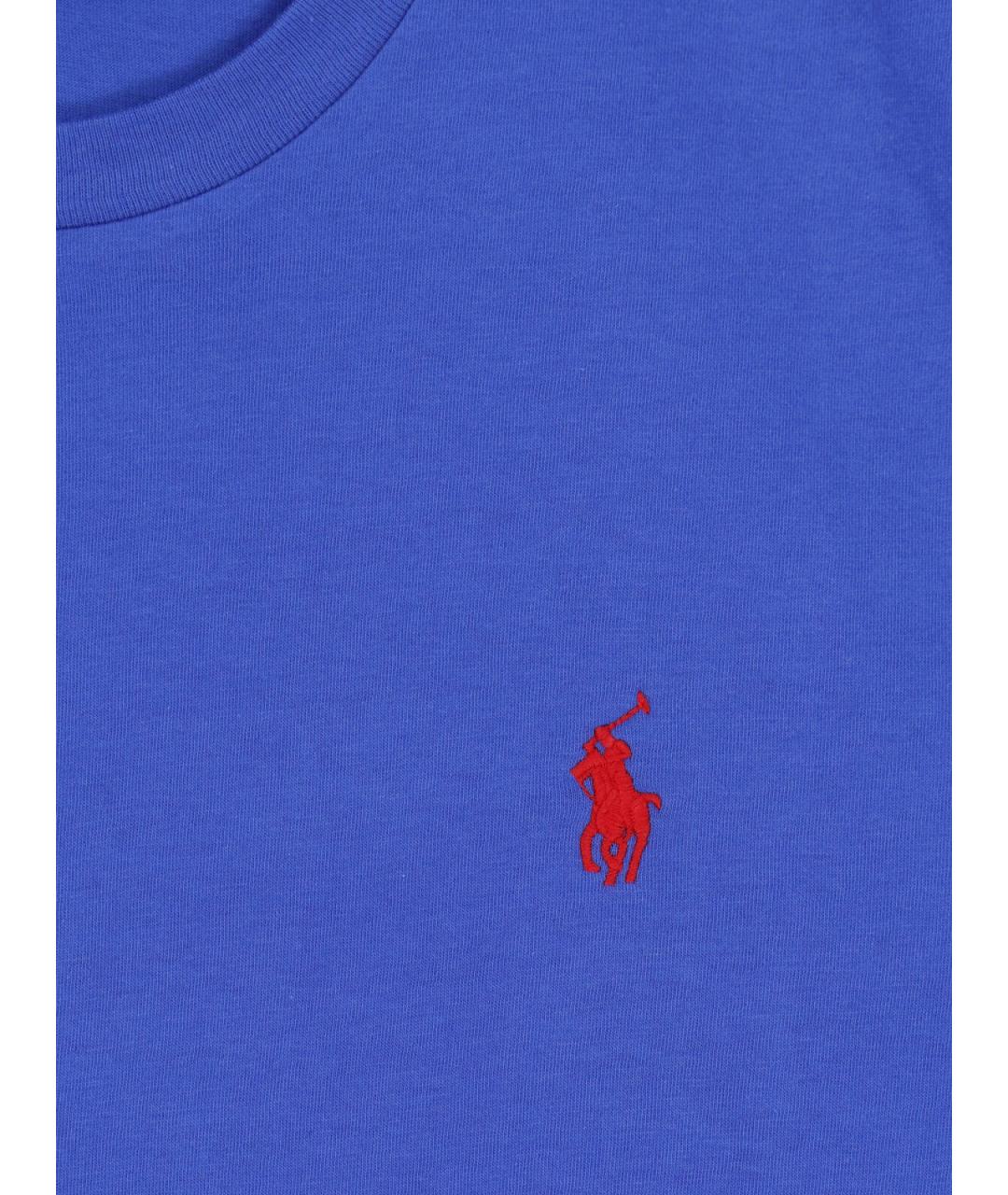 POLO RALPH LAUREN Синяя хлопковая футболка, фото 3