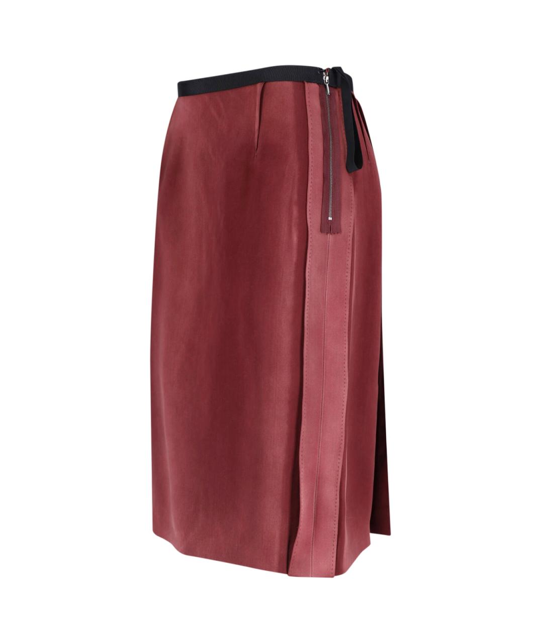 MAISON MARGIELA Красная вискозная юбка миди, фото 3